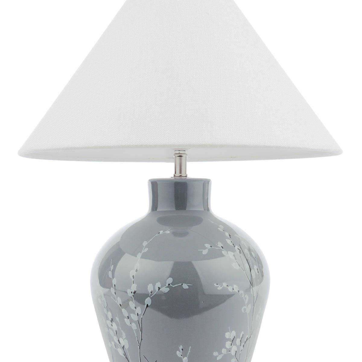 Laura Ashley Pussywillow Table Lamp Grey Ceramic – from Amos Lighting + Home