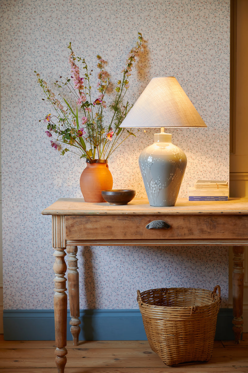 Laura Ashley Pussywillow Table Lamp Grey Ceramic – from Amos Lighting + Home