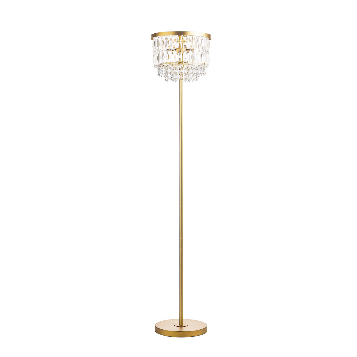 Laura Ashley Rhosill 3 Light Floor Lamp Crystal and Matt Antique Brass – from Amos Lighting + Home