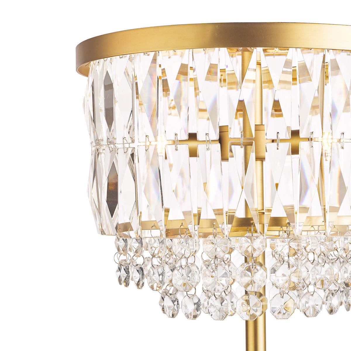 Laura Ashley Rhosill 3 Light Floor Lamp Crystal and Matt Antique Brass – from Amos Lighting + Home
