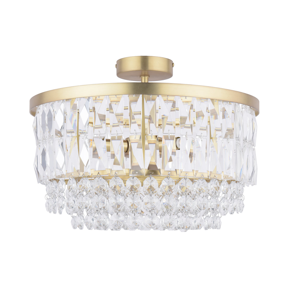 Laura Ashley Rhosill 3 Light Semi Flush Matt Antique Brass – from Amos Lighting + Home