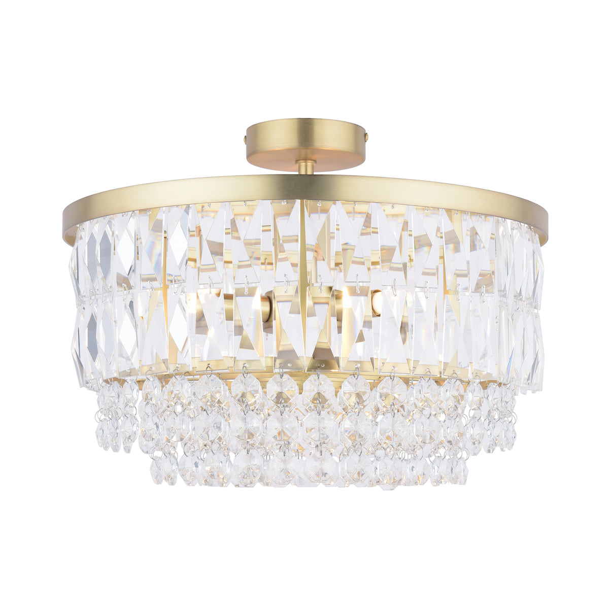 Laura Ashley Rhosill 3 Light Semi Flush Matt Antique Brass – from Amos Lighting + Home