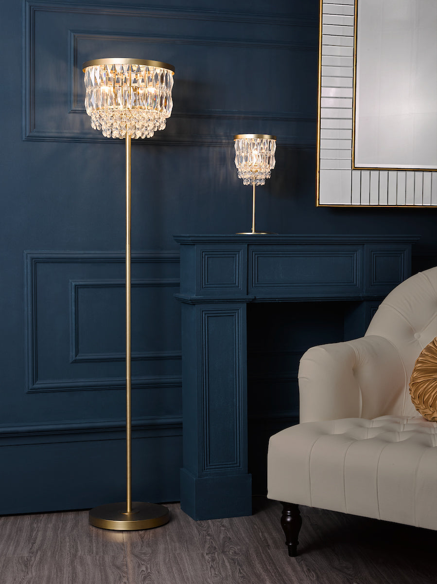 Laura Ashley Rhosill Table Lamp Crystal and Antique Brass – from Amos Lighting + Home