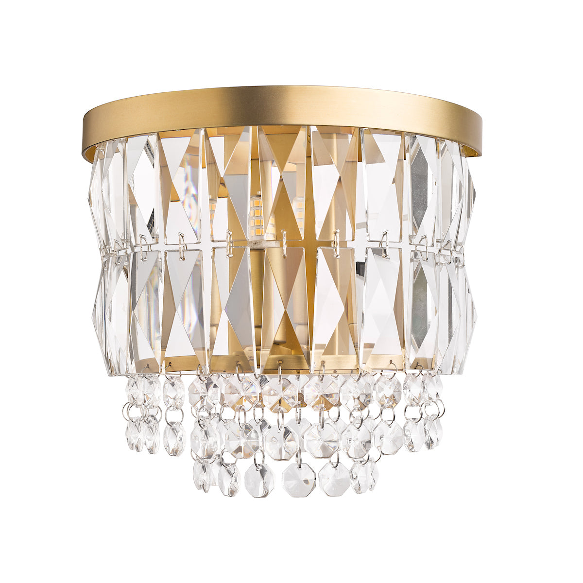 Laura Ashley Rhosill Wall Light Crystal and Matt Antique Brass – from Amos Lighting + Home