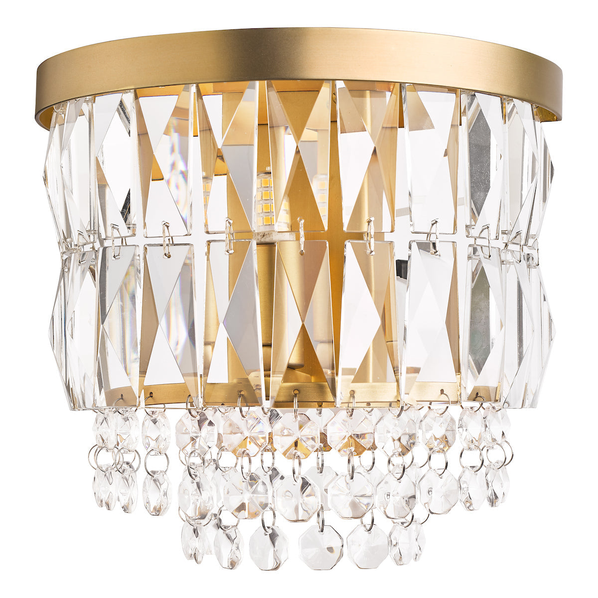 Laura Ashley Rhosill Wall Light Crystal and Matt Antique Brass – from Amos Lighting + Home