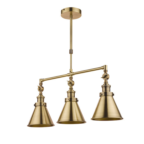 Laura Ashley Rufus 3lt Bar Pendant Antique Brass – from Amos Lighting + Home