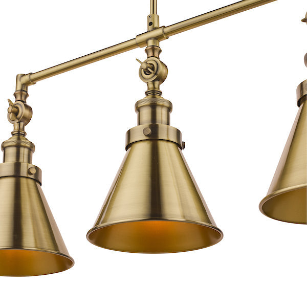 Laura Ashley Rufus 3lt Bar Pendant Antique Brass – from Amos Lighting + Home