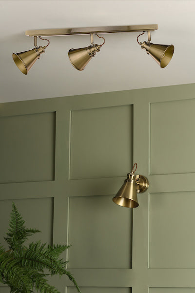 Laura Ashley Rufus 3lt Spotlight Bar Antique Brass – from Amos Lighting + Home