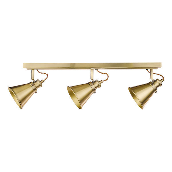 Laura Ashley Rufus 3lt Spotlight Bar Antique Brass – from Amos Lighting + Home