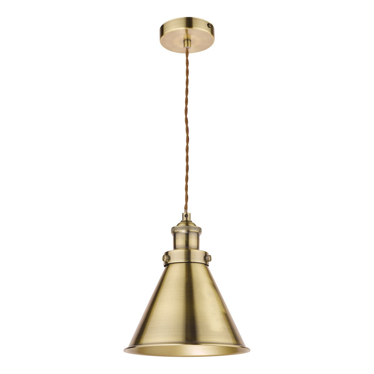 Laura Ashley Rufus Pendant Antique Brass – from Amos Lighting + Home
