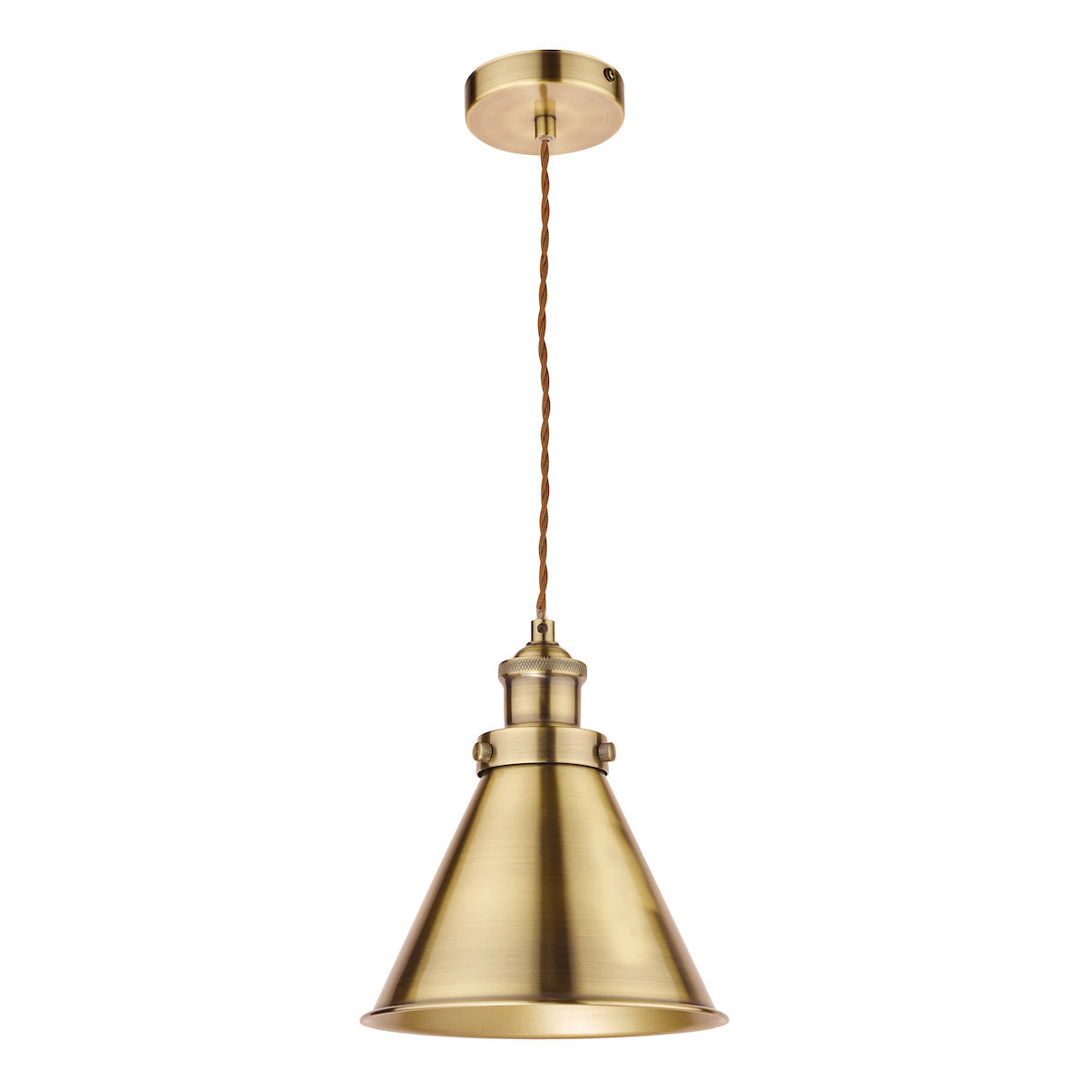 Laura Ashley Rufus Pendant Antique Brass – from Amos Lighting + Home