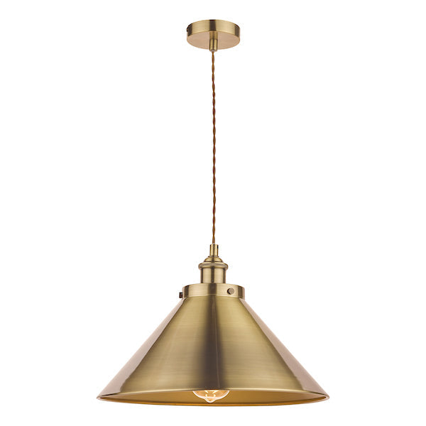 Laura Ashley Rufus Single Pendant Antique Brass – from Amos Lighting + Home