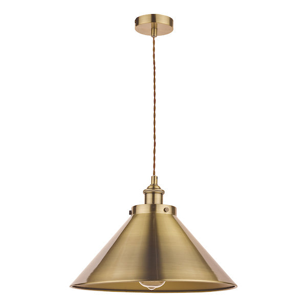 Laura Ashley Rufus Single Pendant Antique Brass – from Amos Lighting + Home