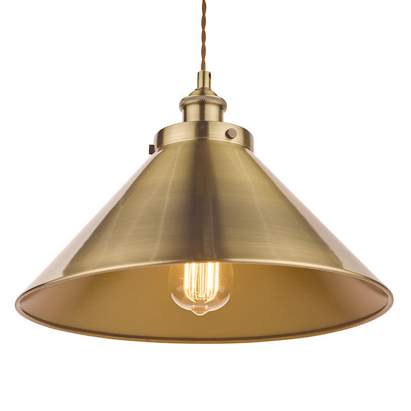 Laura Ashley Rufus Single Pendant Antique Brass – from Amos Lighting + Home