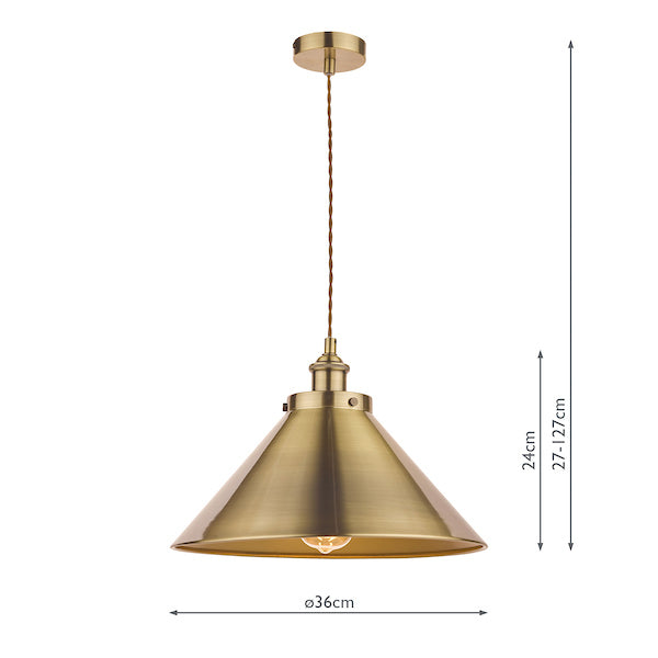 Laura Ashley Rufus Single Pendant Antique Brass – from Amos Lighting + Home