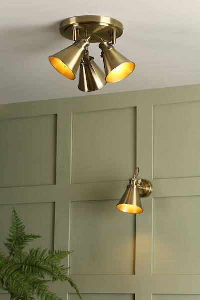 Laura Ashley Rufus Single Spotlight Antique Brass – from Amos Lighting + Home