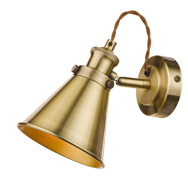 Laura Ashley Rufus Single Spotlight Antique Brass – from Amos Lighting + Home
