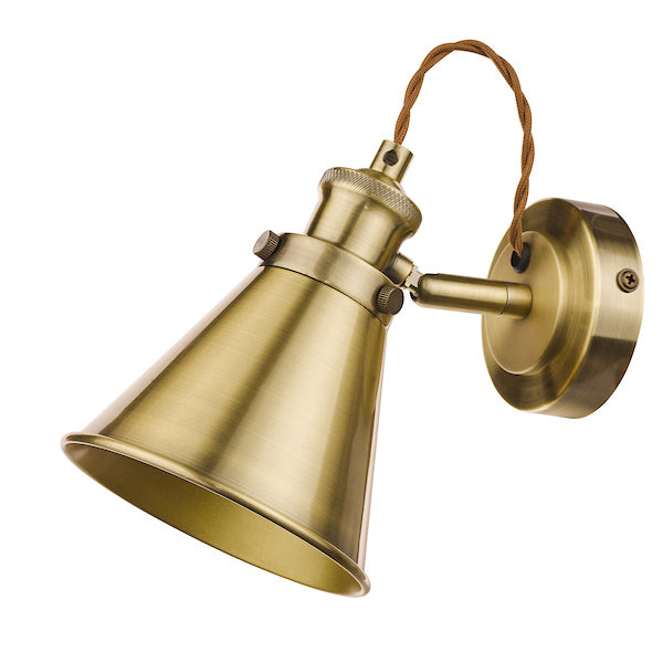 Laura Ashley Rufus Single Spotlight Antique Brass – from Amos Lighting + Home
