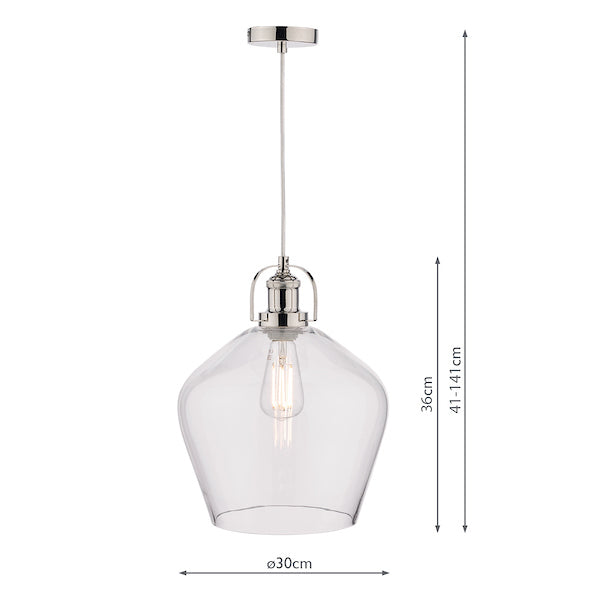 Laura Ashley Rye Large Glass Pendant Clear – from Amos Lighting + Home