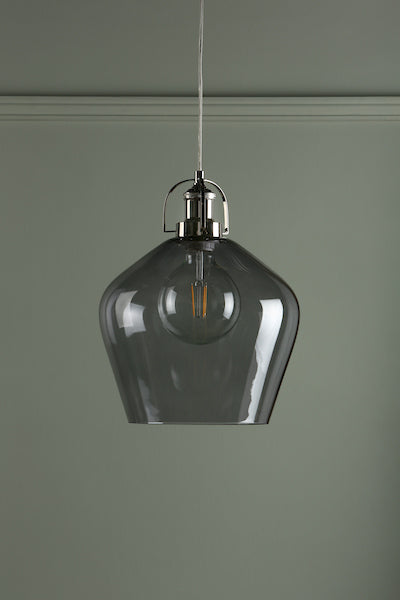 Laura Ashley Rye Large Glass Pendant Smoked – from Amos Lighting + Home