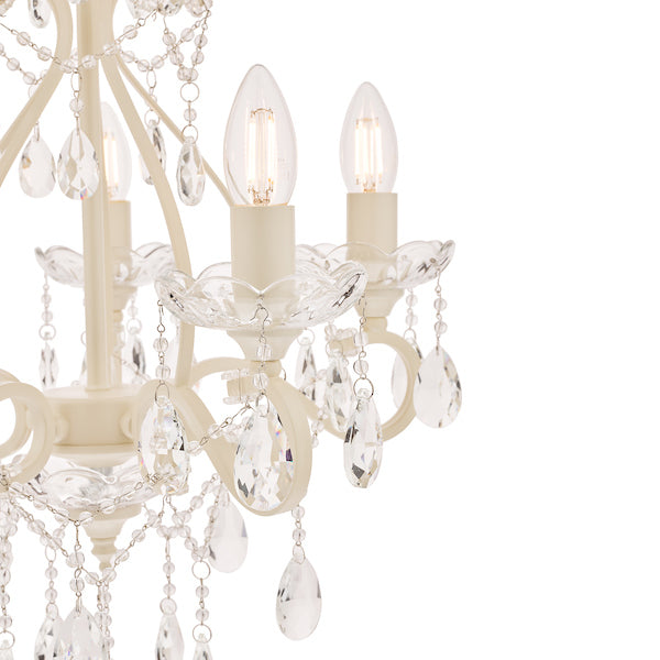 Laura Ashley Shamley 5 Light Chandelier Matt White – from Amos Lighting + Home