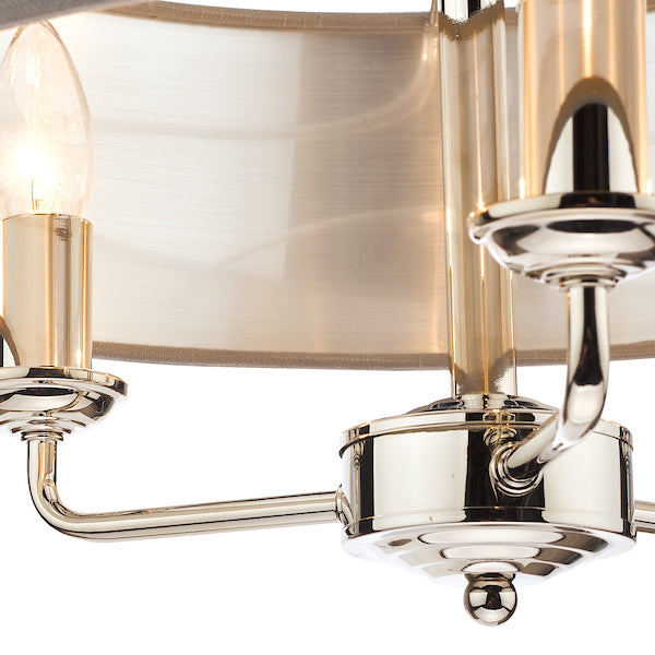 Laura Ashley Sorrento 3lt Pendant Polished Nickel with Charcoal Shade – from Amos Lighting + Home