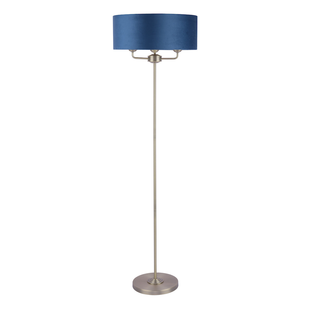 Laura Ashley Sorrento Floor Lamp, Antique Brass & Blue Velvet – from Amos Lighting + Home