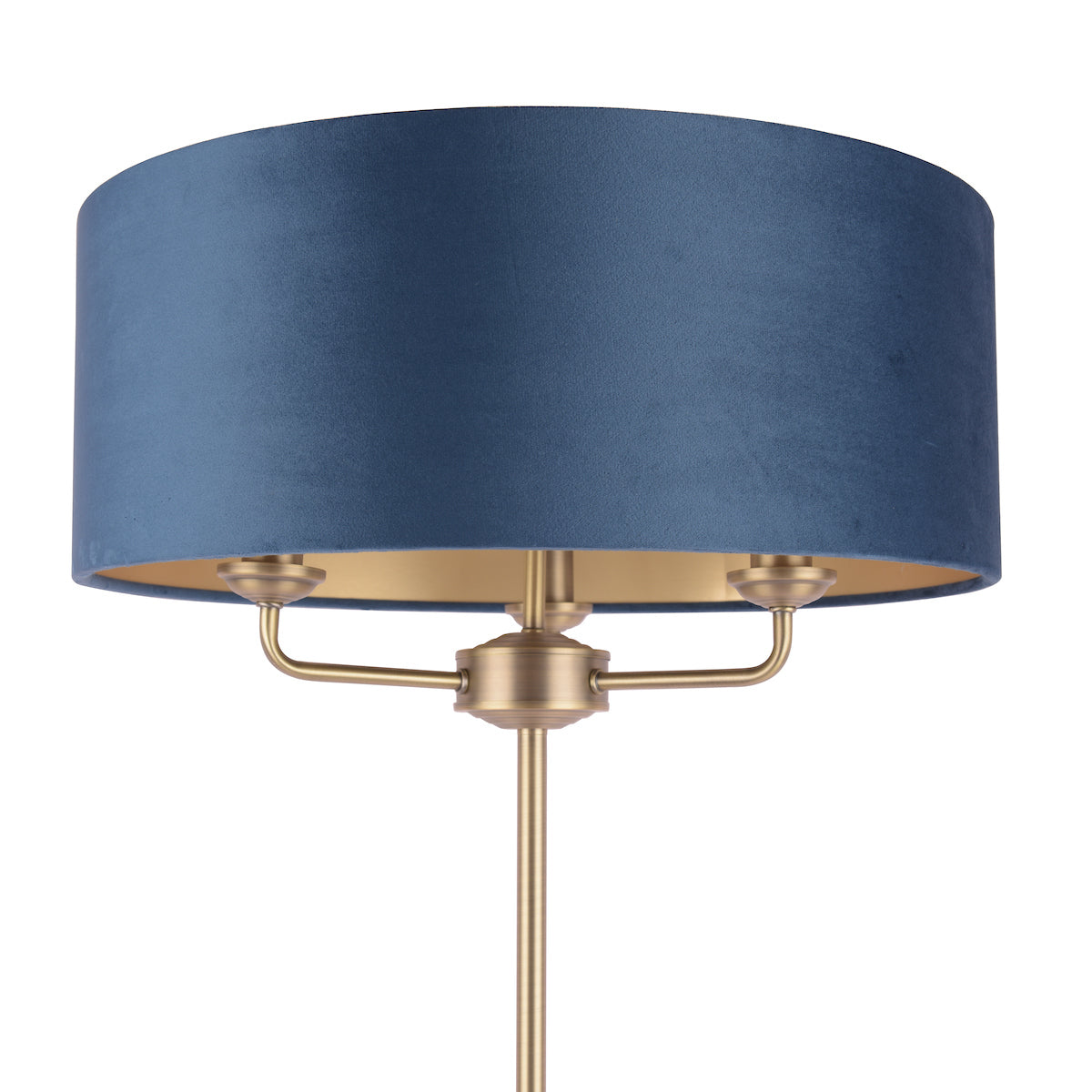 Laura Ashley Sorrento Floor Lamp, Antique Brass & Blue Velvet – from Amos Lighting + Home