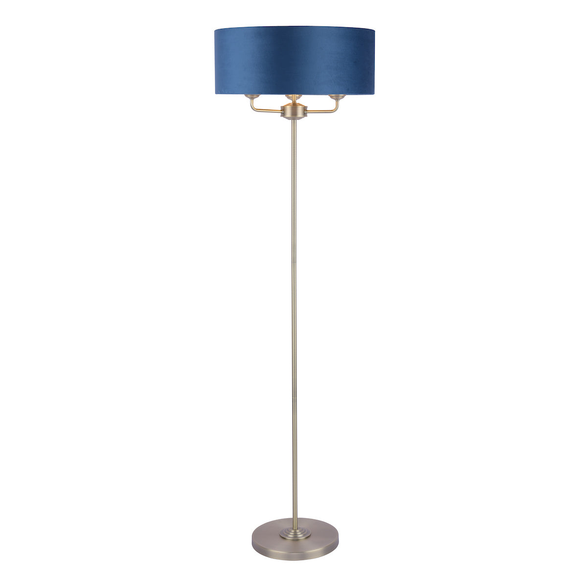 Laura Ashley Sorrento Floor Lamp, Antique Brass & Blue Velvet – from Amos Lighting + Home