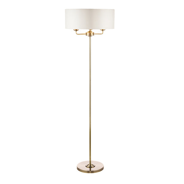 Laura Ashley Sorrento Floor Lamp Antique Brass with Ivory Shade – from Amos Lighting + Home