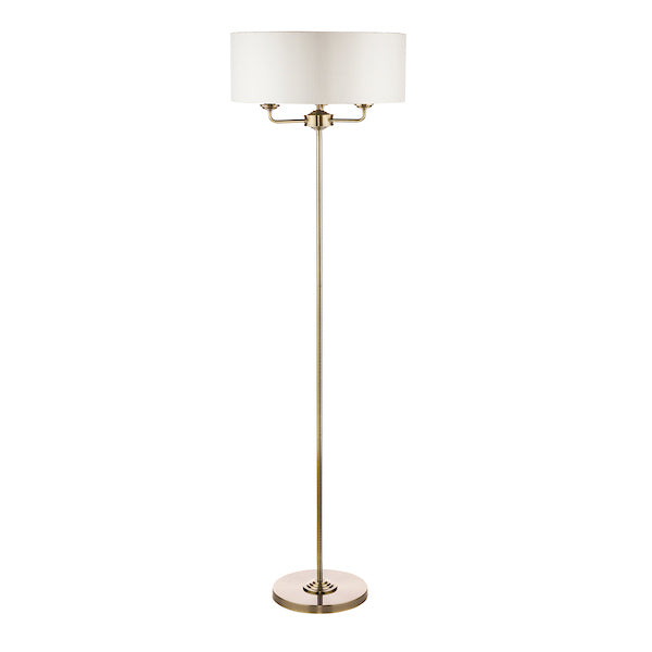 Laura Ashley Sorrento Floor Lamp Antique Brass with Ivory Shade – from Amos Lighting + Home