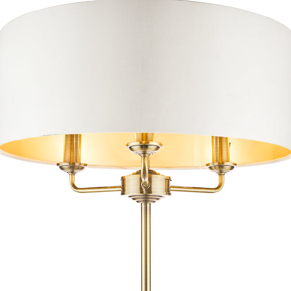 Laura Ashley Sorrento Floor Lamp Antique Brass with Ivory Shade – from Amos Lighting + Home