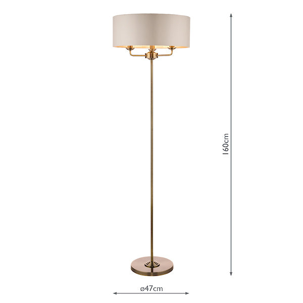 Laura Ashley Sorrento Floor Lamp Antique Brass with Ivory Shade – from Amos Lighting + Home