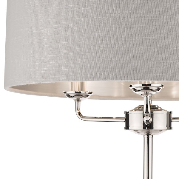 Laura Ashley Sorrento Floor Lamp Polished Nickel with Silver Shade – from Amos Lighting + Home