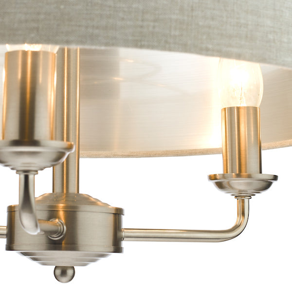 Laura Ashley Sorrento Floor Lamp Satin Nickel with Natural Shade – from Amos Lighting + Home