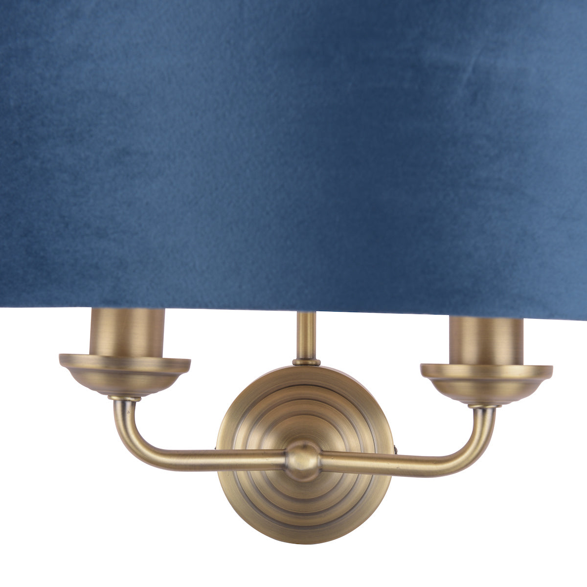 Laura Ashley Sorrento Wall Light Antique Brass & Blue Velvet – from Amos Lighting + Home