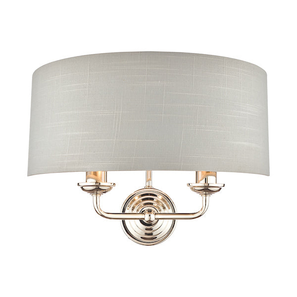 Laura Ashley Sorrento Wall Light Polished Nickel with Silver Shade – from Amos Lighting + Home