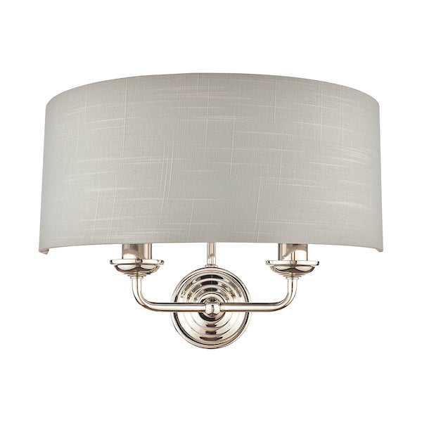 Laura Ashley Sorrento Wall Light Polished Nickel with Silver Shade – from Amos Lighting + Home