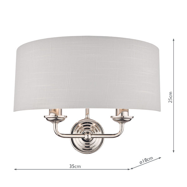 Laura Ashley Sorrento Wall Light Polished Nickel with Silver Shade – from Amos Lighting + Home
