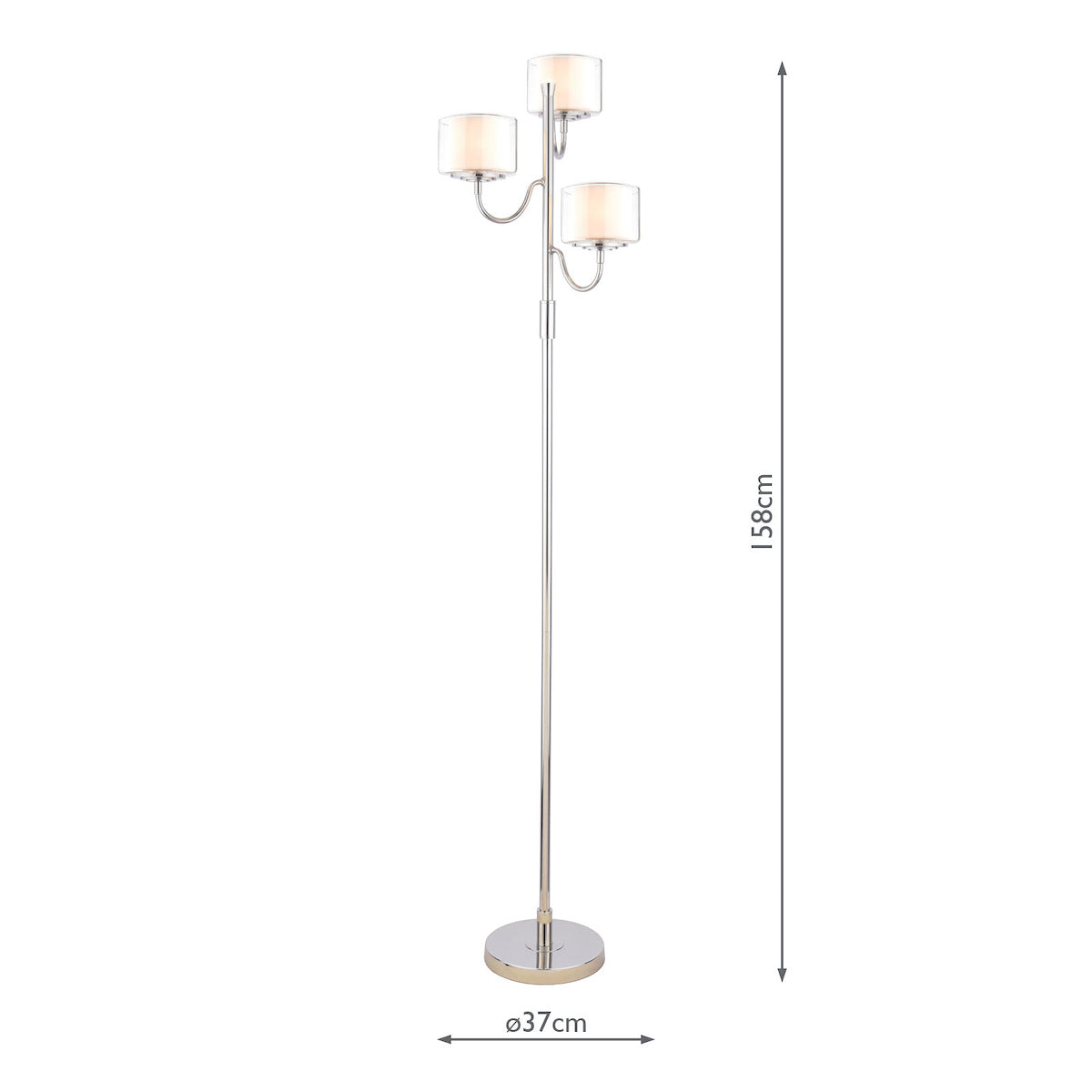 Laura Ashley Southwell 3 Light Floor Lamp Polished Nickel and Opal Glass – from Amos Lighting + Home