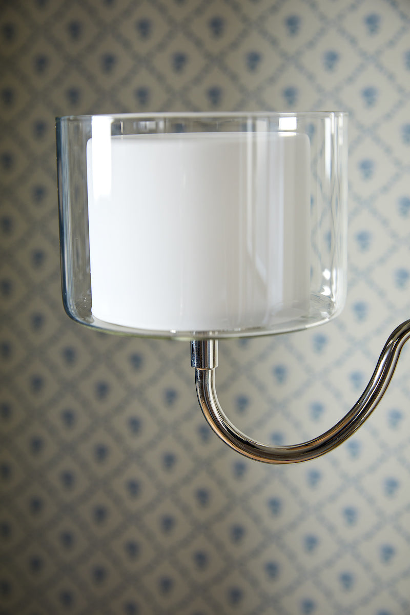 Laura Ashley Southwell 3 Light Floor Lamp Polished Nickel and Opal Glass – from Amos Lighting + Home