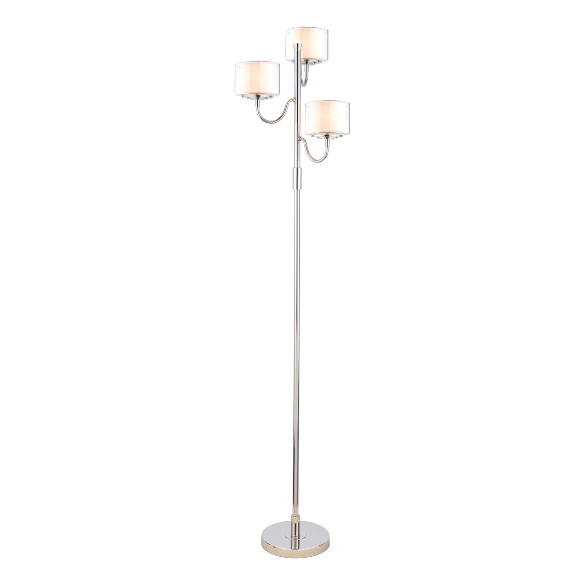 Laura Ashley Southwell 3 Light Floor Lamp Polished Nickel and Opal Glass – from Amos Lighting + Home