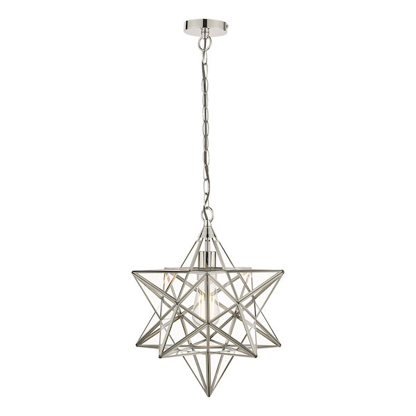 Laura Ashley Star Pendant Polished Silver Glass Large – from Amos Lighting + Home