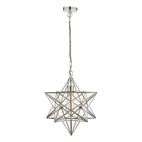 Laura Ashley Star Pendant Polished Silver Glass Large – from Amos Lighting + Home