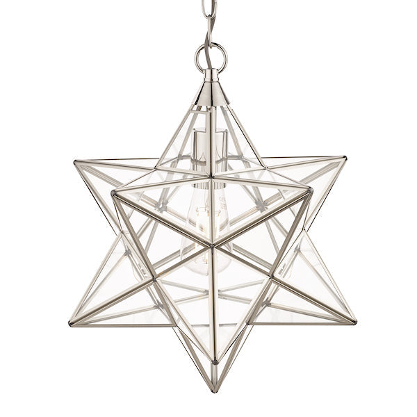 Laura Ashley Star Pendant Polished Silver Glass Large – from Amos Lighting + Home