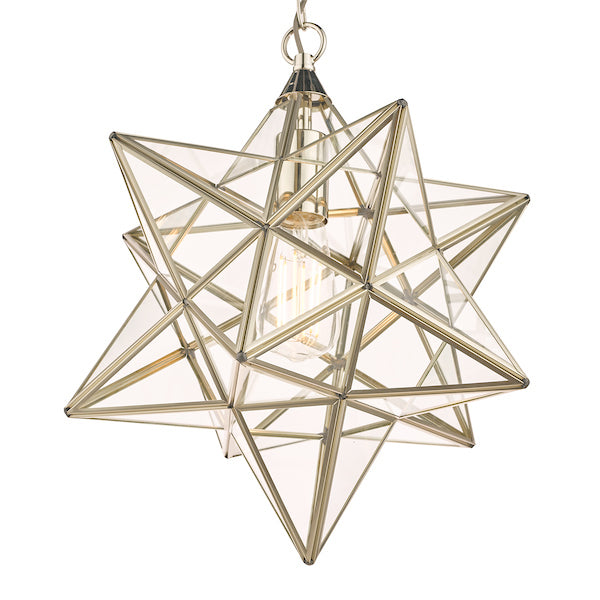 Laura Ashley Star Pendant Polished Silver Glass Large – from Amos Lighting + Home