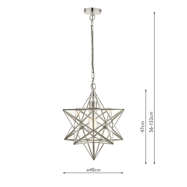 Laura Ashley Star Pendant Polished Silver Glass Large – from Amos Lighting + Home
