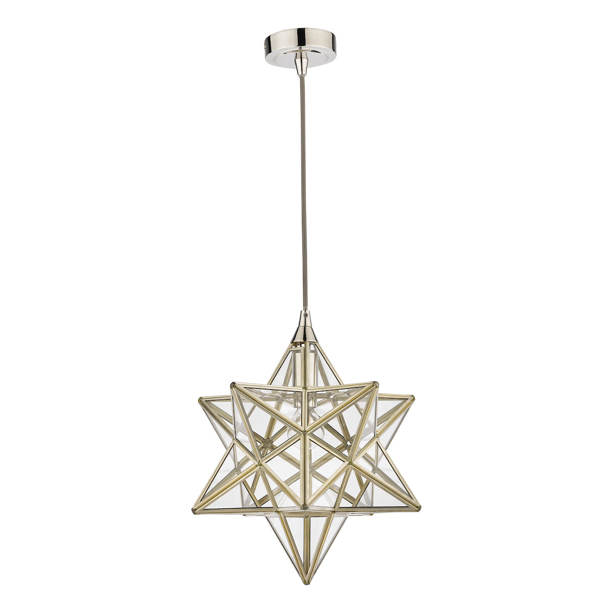 Laura Ashley Star Pendant Polished Silver Glass Small – from Amos Lighting + Home
