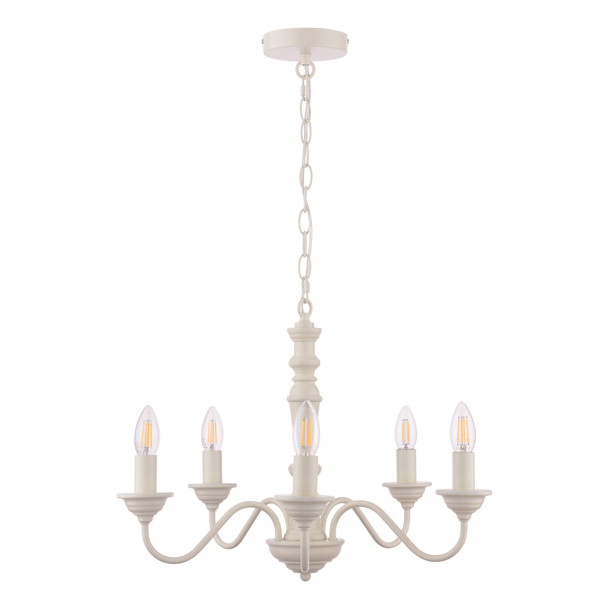 Laura Ashley Tate 5lt Pendant Distressed Off White – from Amos Lighting + Home