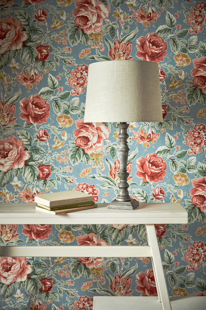 Laura Ashley Tate Table Lamp Distressed Grey and Polished Chrome Base Only – from Amos Lighting + Home